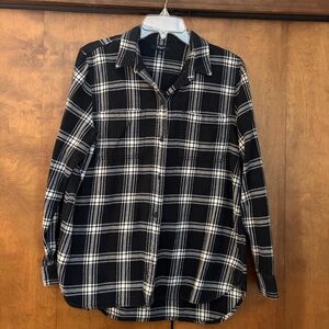 Madewell Black and White Plaid Shirt